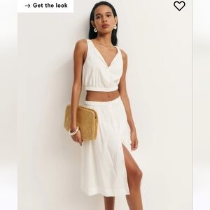 NWT Reformation Naya Two Piece Set, White, Size 4